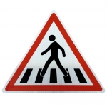 Reflective Aluminum Sign - Diamond Grade Reflective Aluminum Pedestrian Crossing Ahead Sign